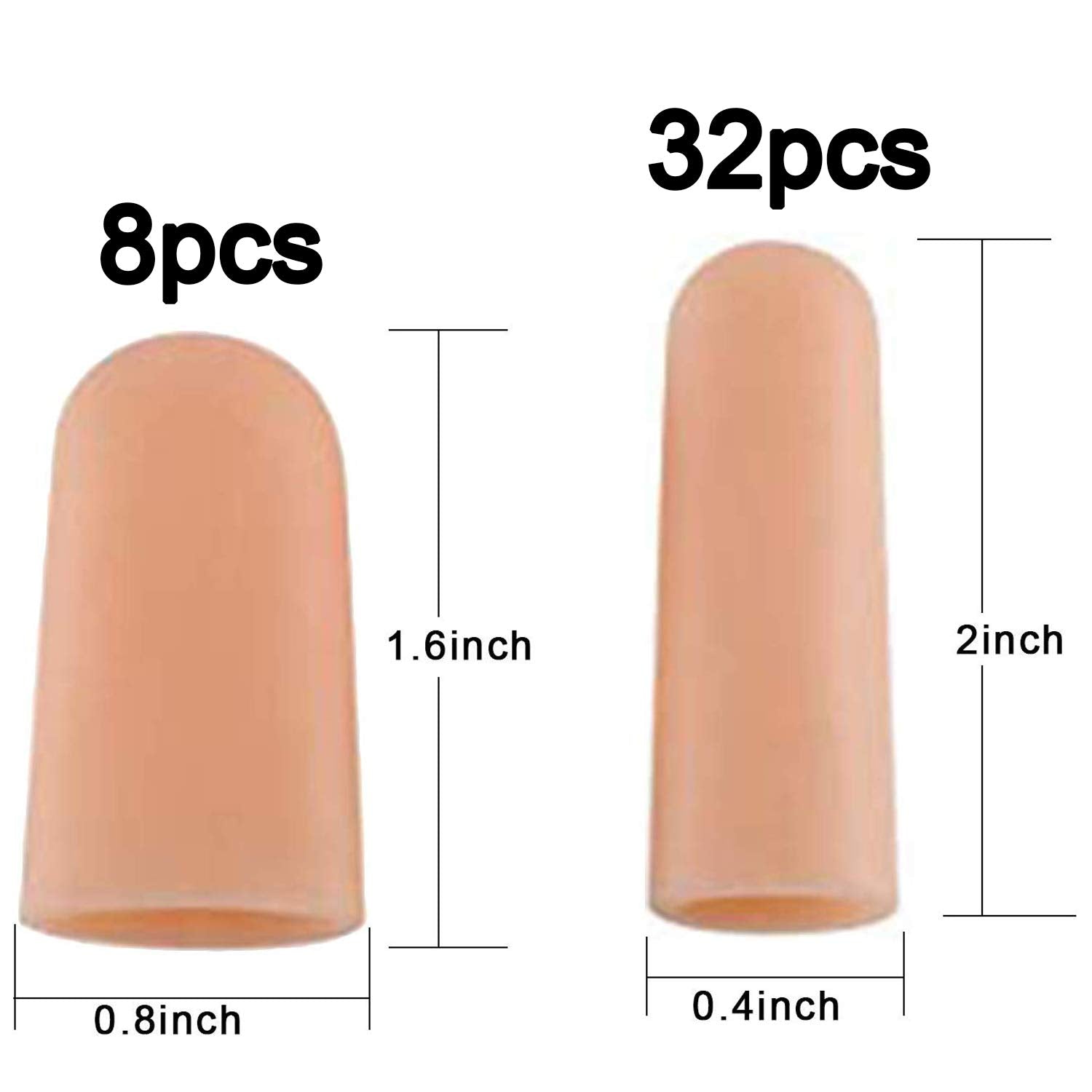ANCIRS Gel Finger Support Protector Gloves, Gel Finger Cots/Covers - Different Sizes Silicone Fingertips for Hands Cracking, Ecz