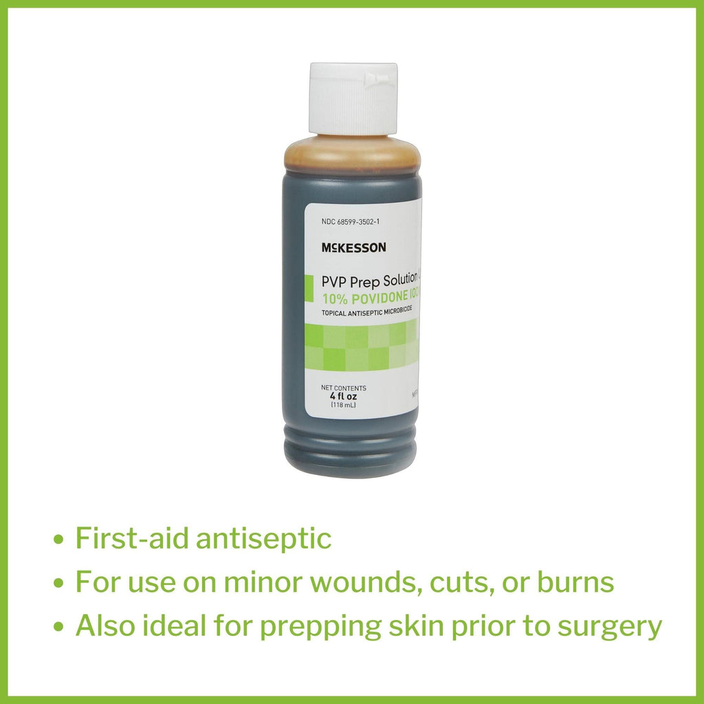 McKesson PVP Prep Solution USP, 10% Povidone-Iodine, 4 oz, 36 Count
