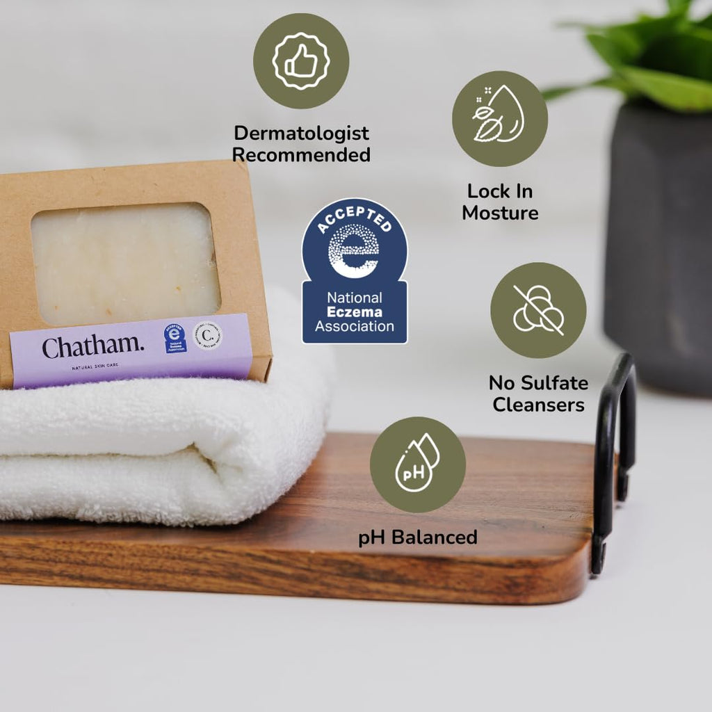 Chatham Natural Skin Care Eczema Relief Oatmeal Soap, oatmeal bath, treatment for eczema rosacea, psoriasis