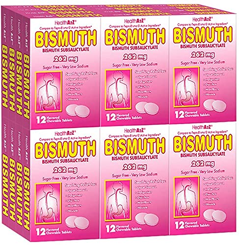 HealthA2Z Bismuth | Bismuth Subsalicylate 262mg | Multi-Symptom Relief | (24 Pack (288 Tablets))
