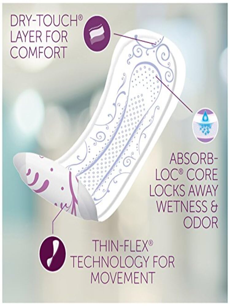 Poise Ultra Thin Incontinence Pads, Light Absorbency, Regular, 30 Count (Pack of 3)