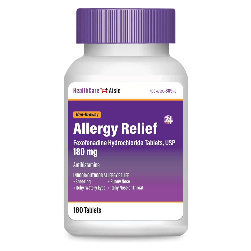 HealthCareAisle Allergy Relief - Fexofenadine Hydrochloride Tablets USP, 180 mg - 180 Tablets - Allergy Medication, Non-Drowsy 2