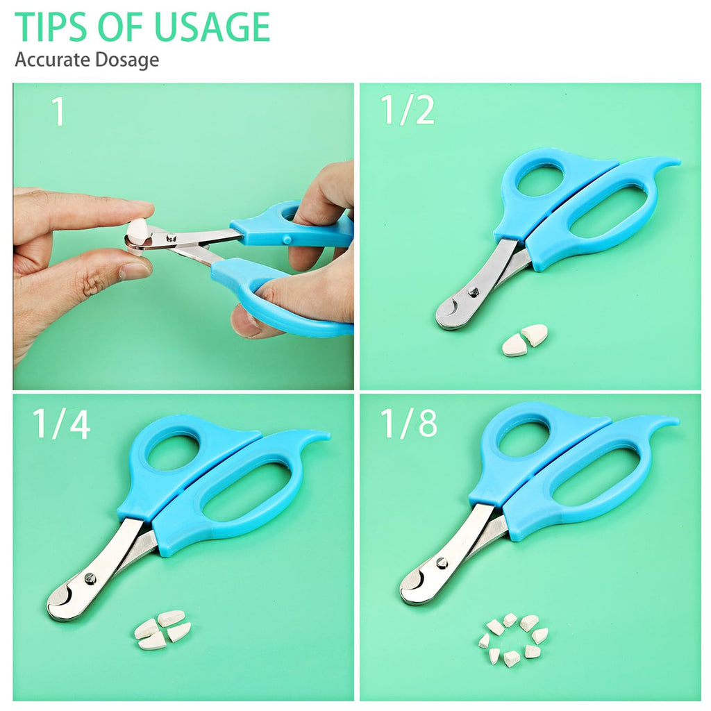 2 Pieces Pill Splitter Scissors Pill Scissors Cutter with Stainless Steel Blade and Ergonomic Handle for Accurate Dosage of Smal