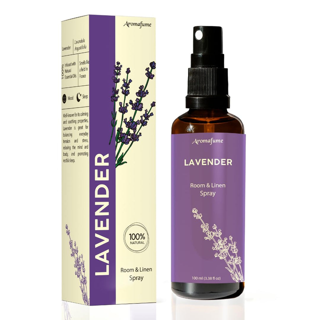 Lavender Room, Linen & Pillow Spray by Aromafume | 100ml/3.38 fl oz | with Pure Lavender Essential Oil | Aromatherapy Spray for 