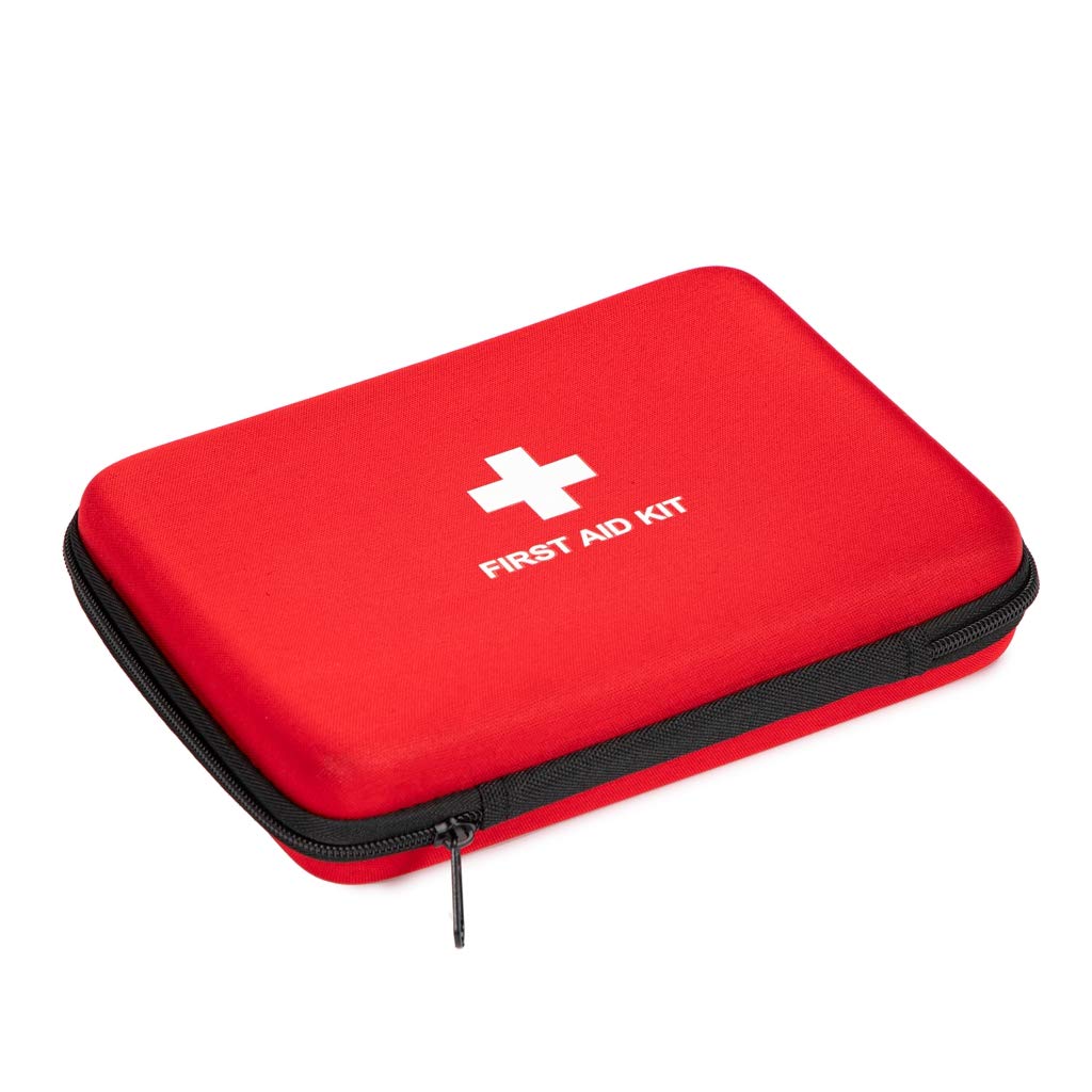 Jipemtra First Aid Hard Case Empty, First Aid Hard Case First Aid EVA Hard Red Medical Bag for Home Health First Emergency Respo