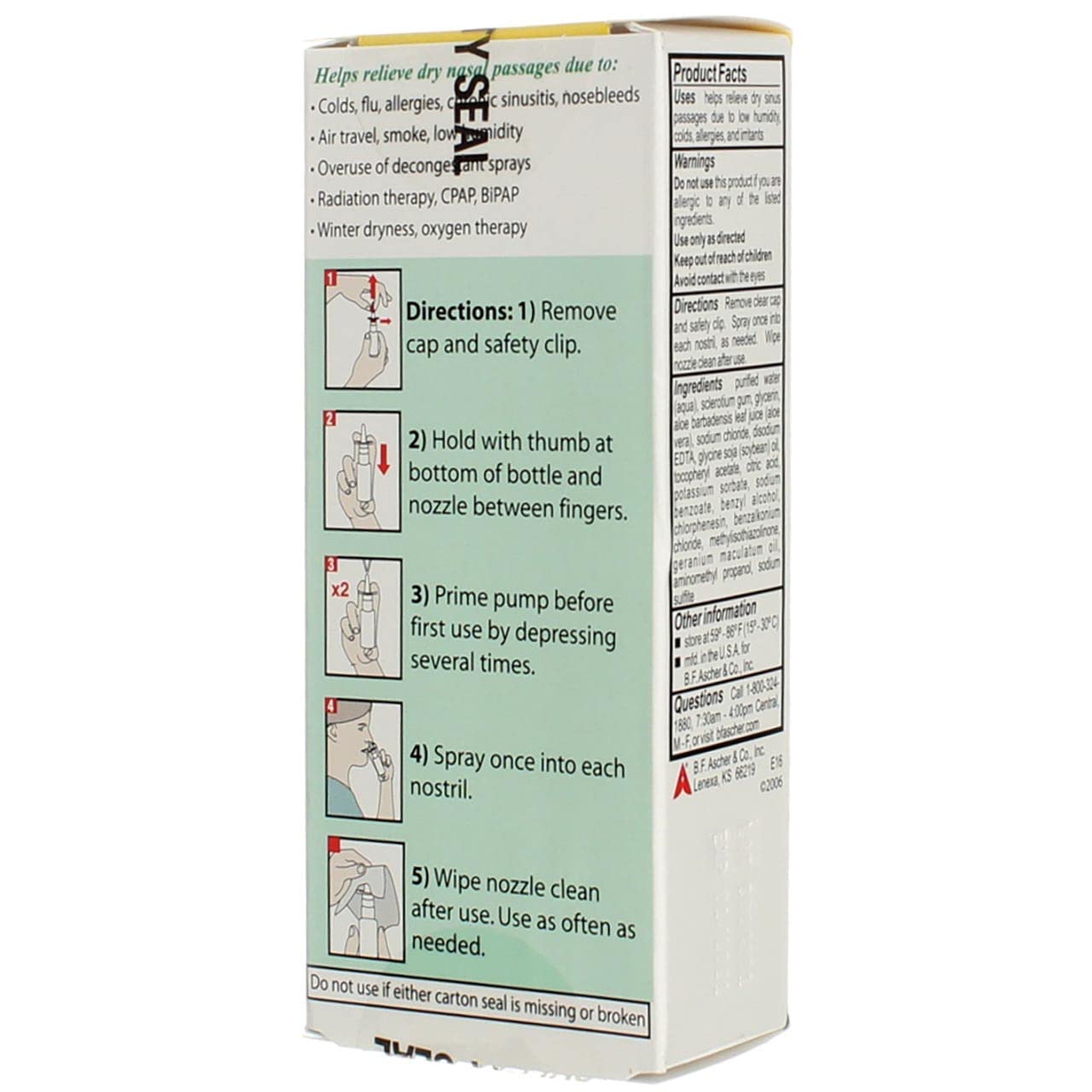 Ayr Saline Nasal Gel No-Drip Sinus Spray 0.75 oz (Pack of 6)
