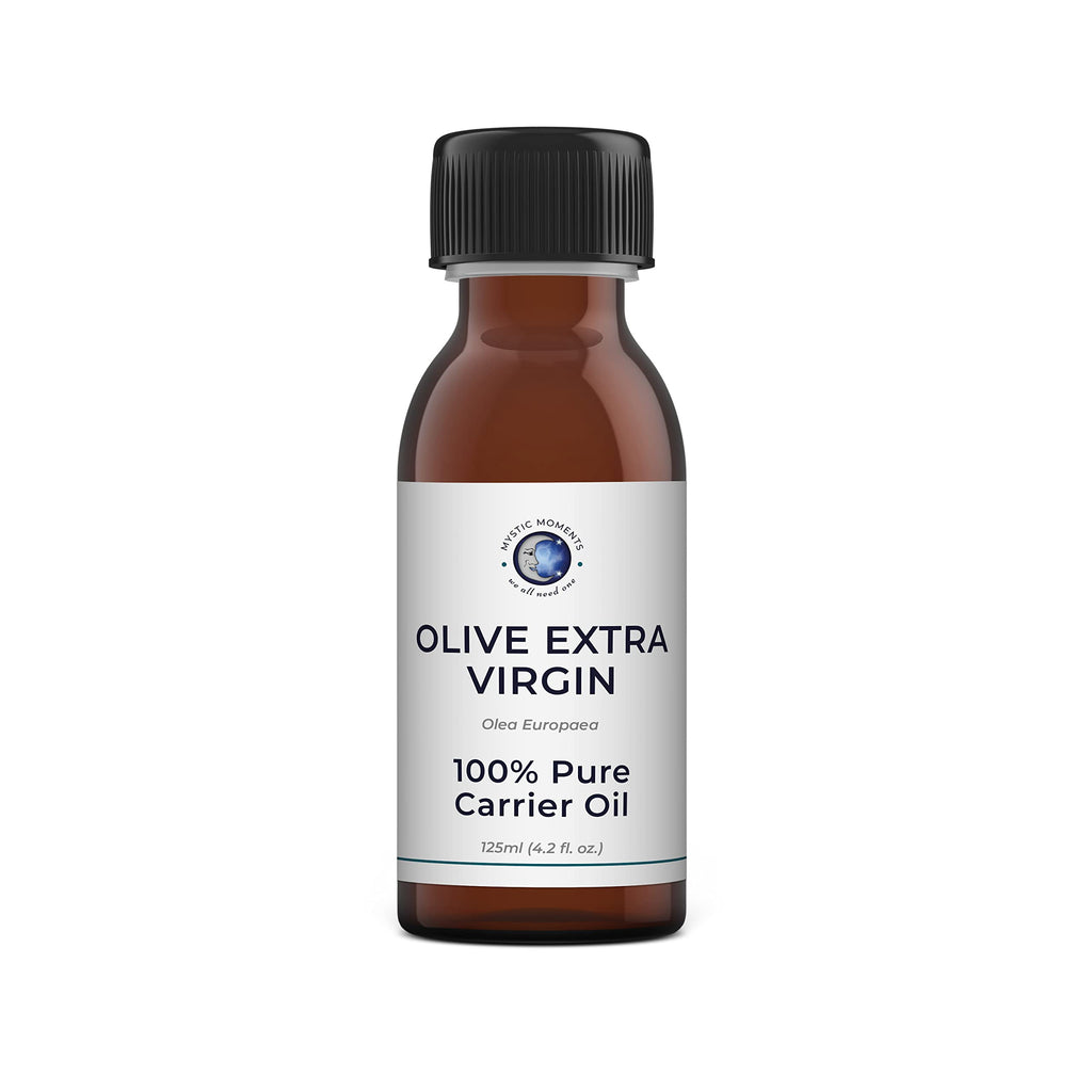 Mystic Moments | Olive Extra Virgin Carrier Oil - 125ml - Pure & Natural Oil Perfect for Hair, Face, Nails, Aromatherapy, Massag