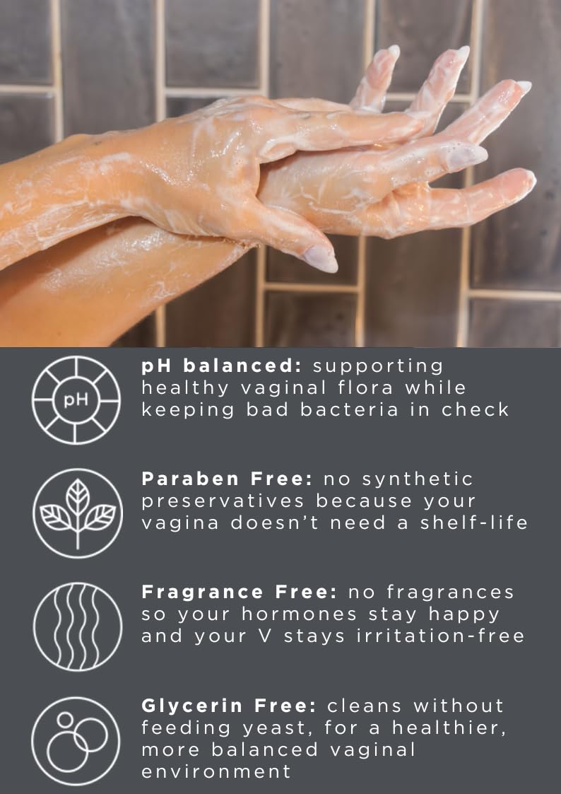 Healthy Hoohoo Gentle Feminine Wash for Women, pH Balanced Vulva Cleanser for Sensitive Skin, Plant Based Natural Hygiene, Unsce