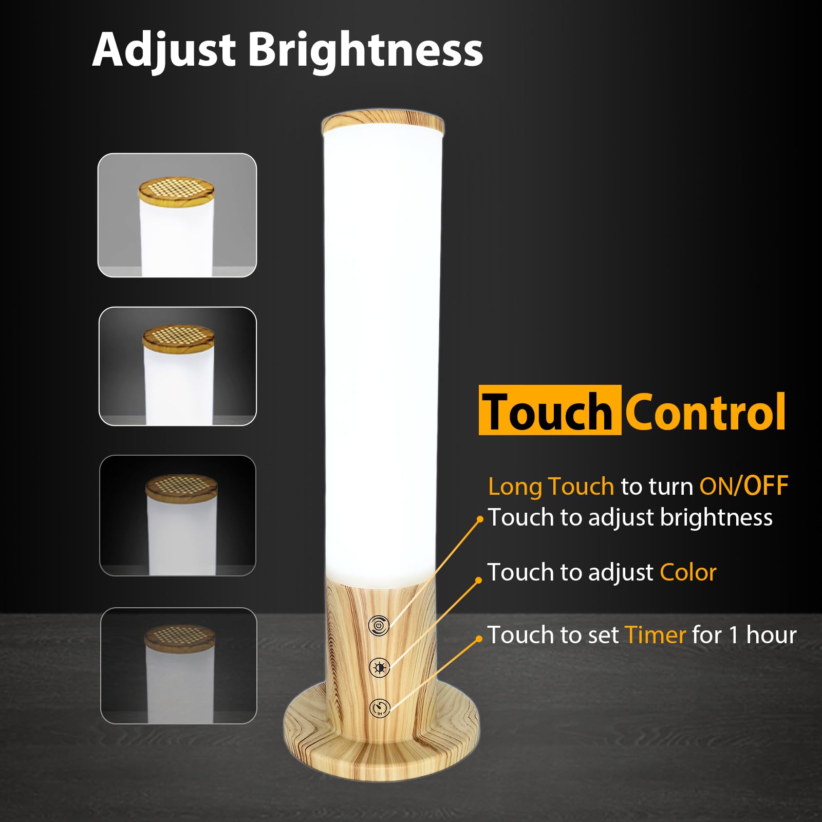 VUSIHOO Light Therapy Lamp 10,000 Lux Happy Sunlight Lamps UV-Free with 3 Color Temperatures, Adjustable Brightness,Timer & Memo