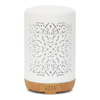 Earnest Living Essential Oil Diffuser White Ceramic Diffuser 250 ml Timers Night Lights and Auto Off Function Home Office Humidi
