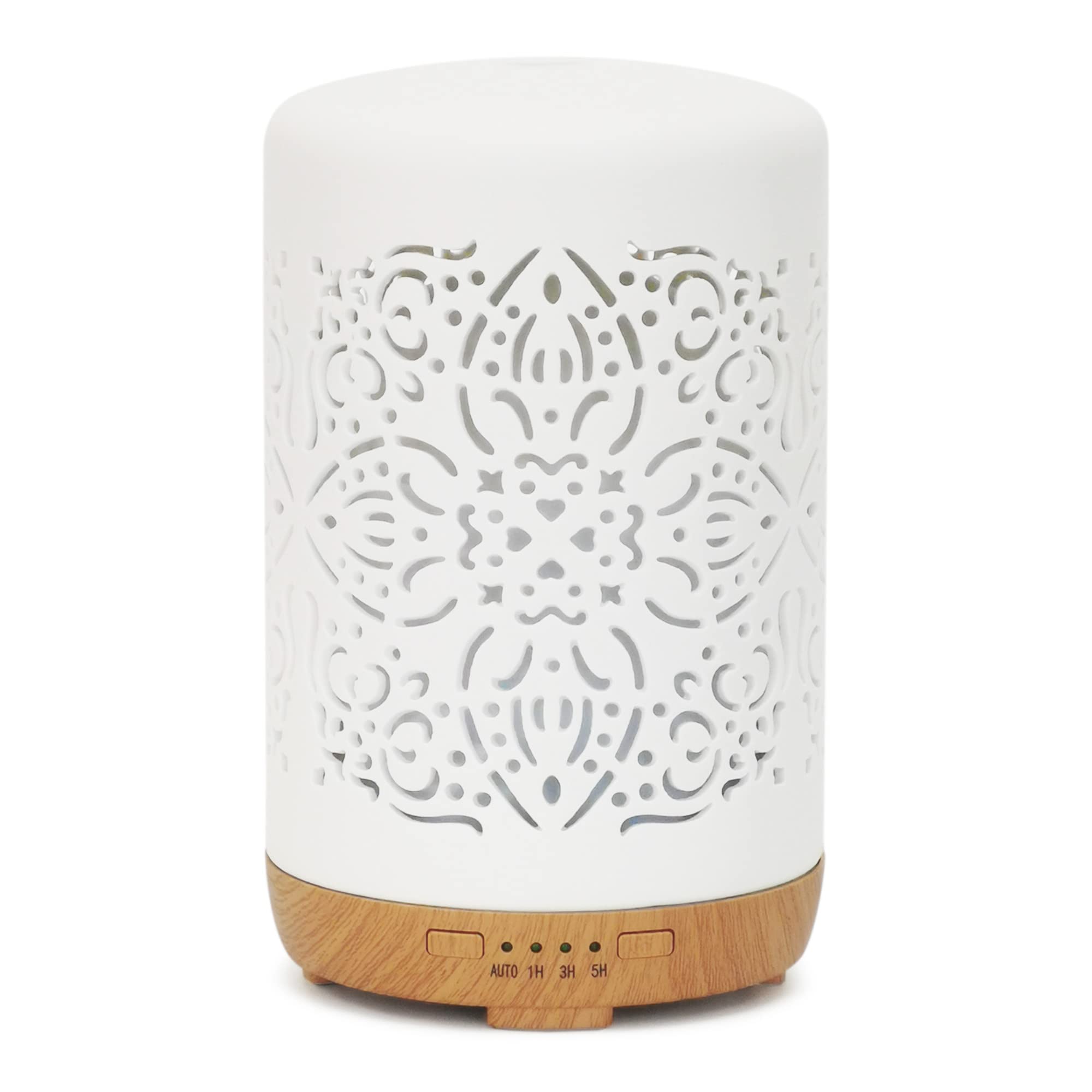 Earnest Living Essential Oil Diffuser White Ceramic Diffuser 250 ml Timers Night Lights and Auto Off Function Home Office Humidi
