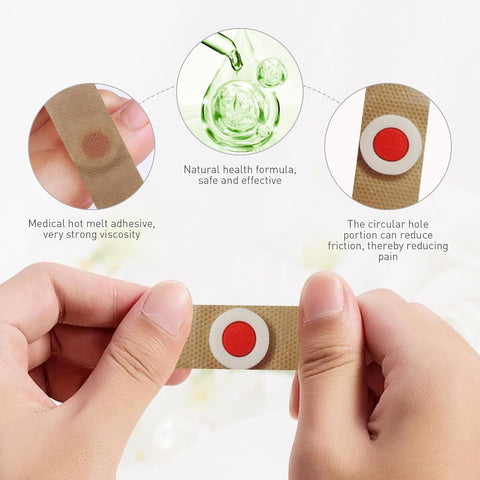 MQUPIN 24 Pack Maximum Strength Corn Removers for Feet and Toes, Plaster With Hole, One Step Pads