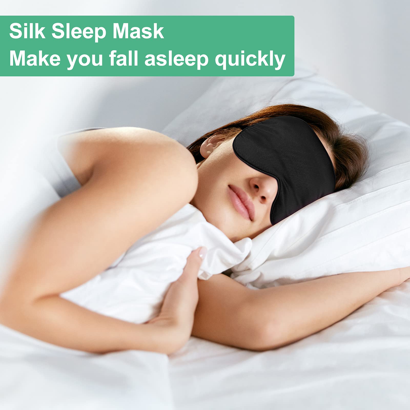 6 Pieces Natural Silk Sleep Mask Soft Eye Mask Adjustable Strap Blindfold Eyeshade Smooth Sleeping Mask Comfortable Sleep Eye Co
