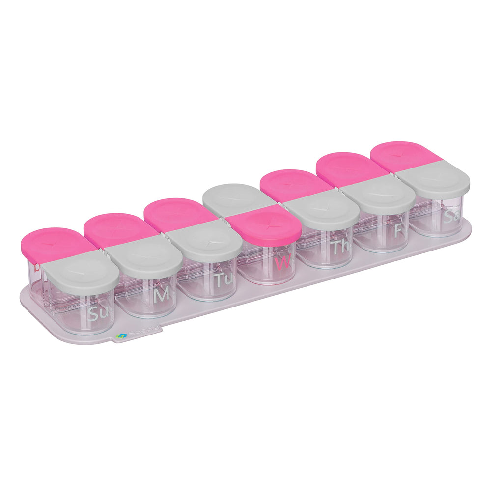 Sagely Smart XL Weekly Pill Organizer - 7 Day Pill Box 2 Times a Day with Free Reminder Alarm App (Large Enough to Fit Fish Oil,