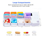 7 Day Medicine Pill Organizer, 4 Reminder Alarms, Loud Sound, 7 Large Compartments, Large Screen, Moisture-Proof, Dust-Proof, Tr
