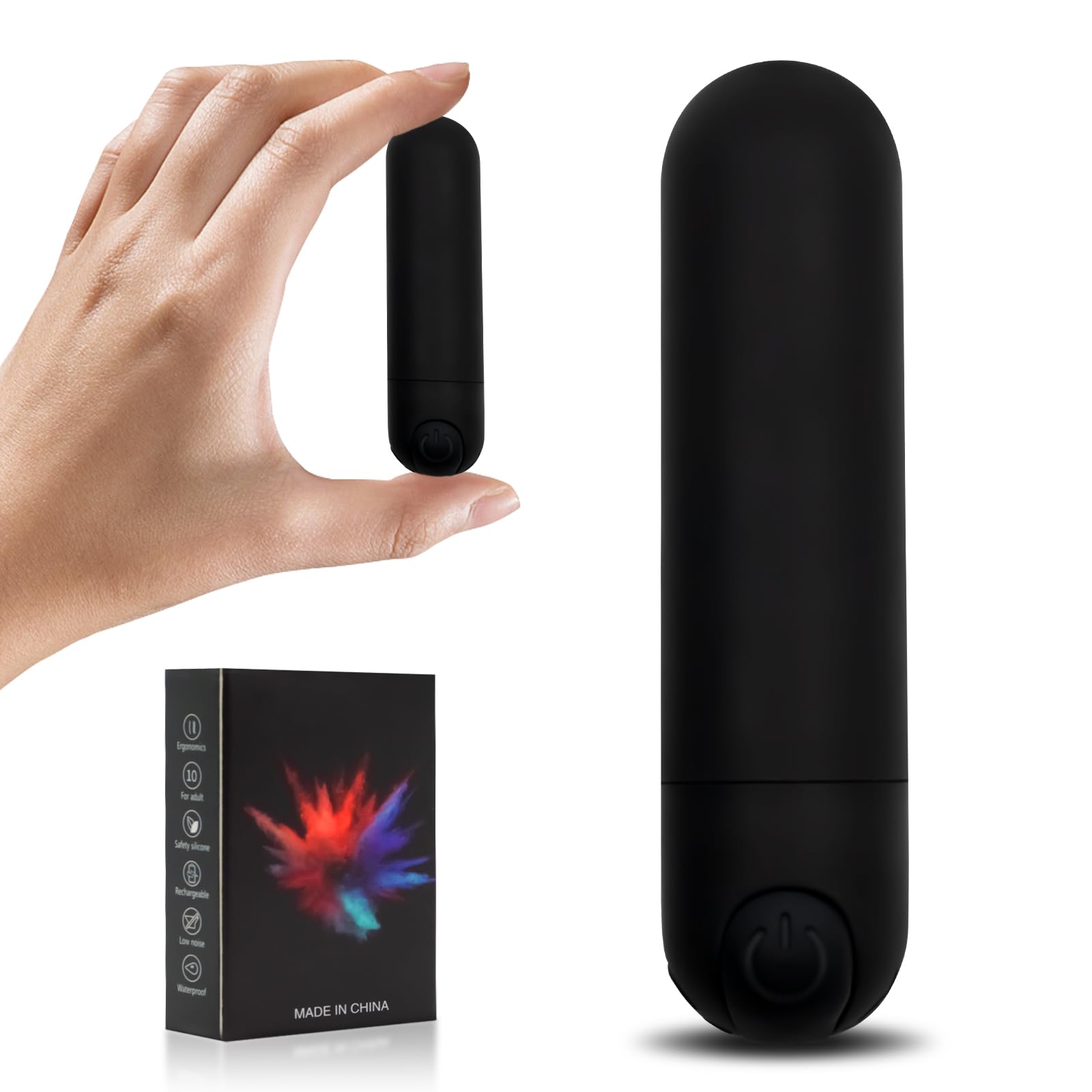 Abseis Handheld Cordless Massager USB Rechargeable Massage (Black)