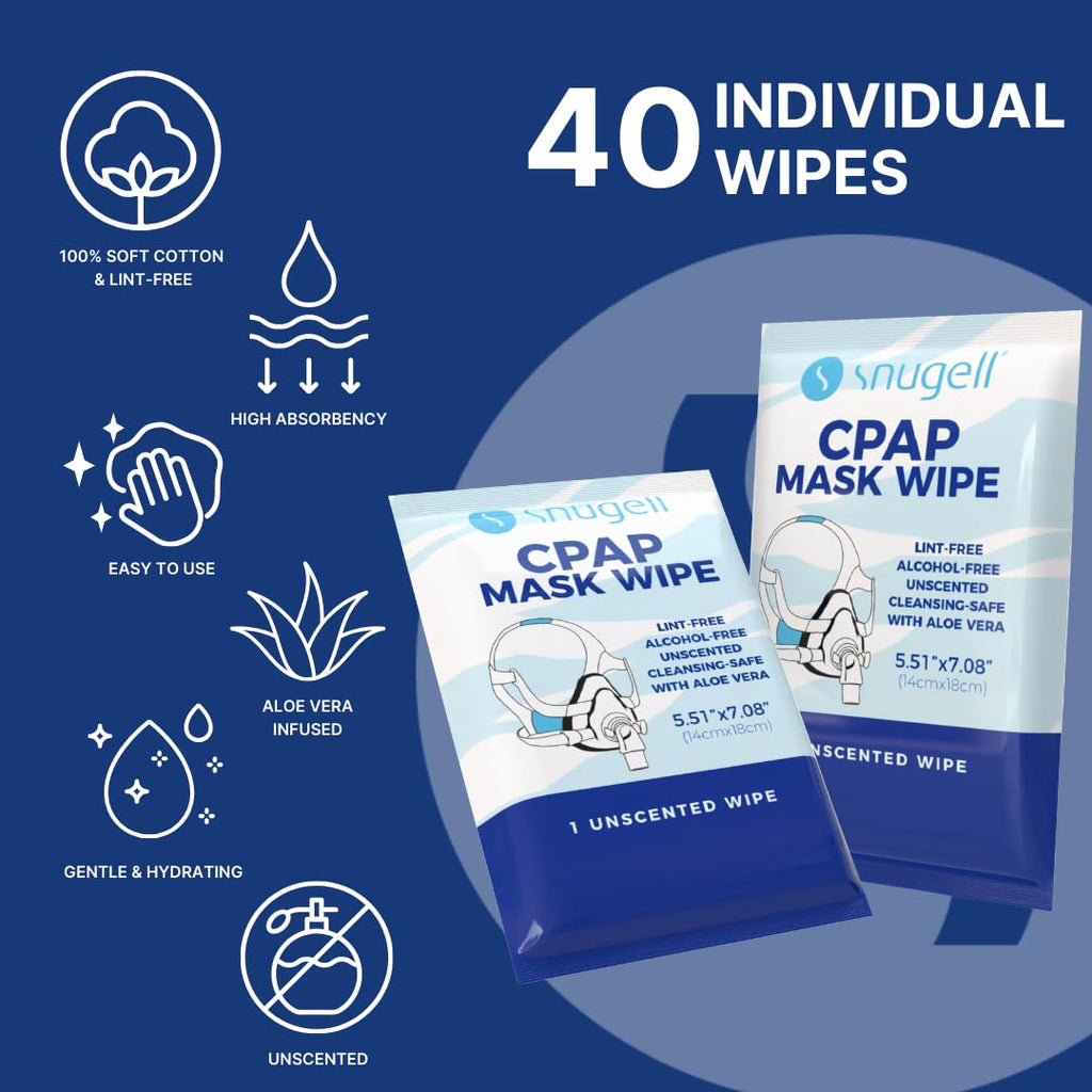 Individual CPAP Wipes  - Unscented (40 Count)