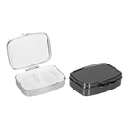 kwmobile 2 Compartment Pill Box - Set of 2X Stainless Steel Travel Box Organizer for Tablets and Prescriptions - Silver/Black
