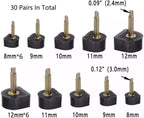 TcJ-Chen YEHAM 30 Pairs Womens High Heel Shoes Replacement Tips Pin (5 Different Sizes, 2 Different Pins Diamete) with 6 Heel P