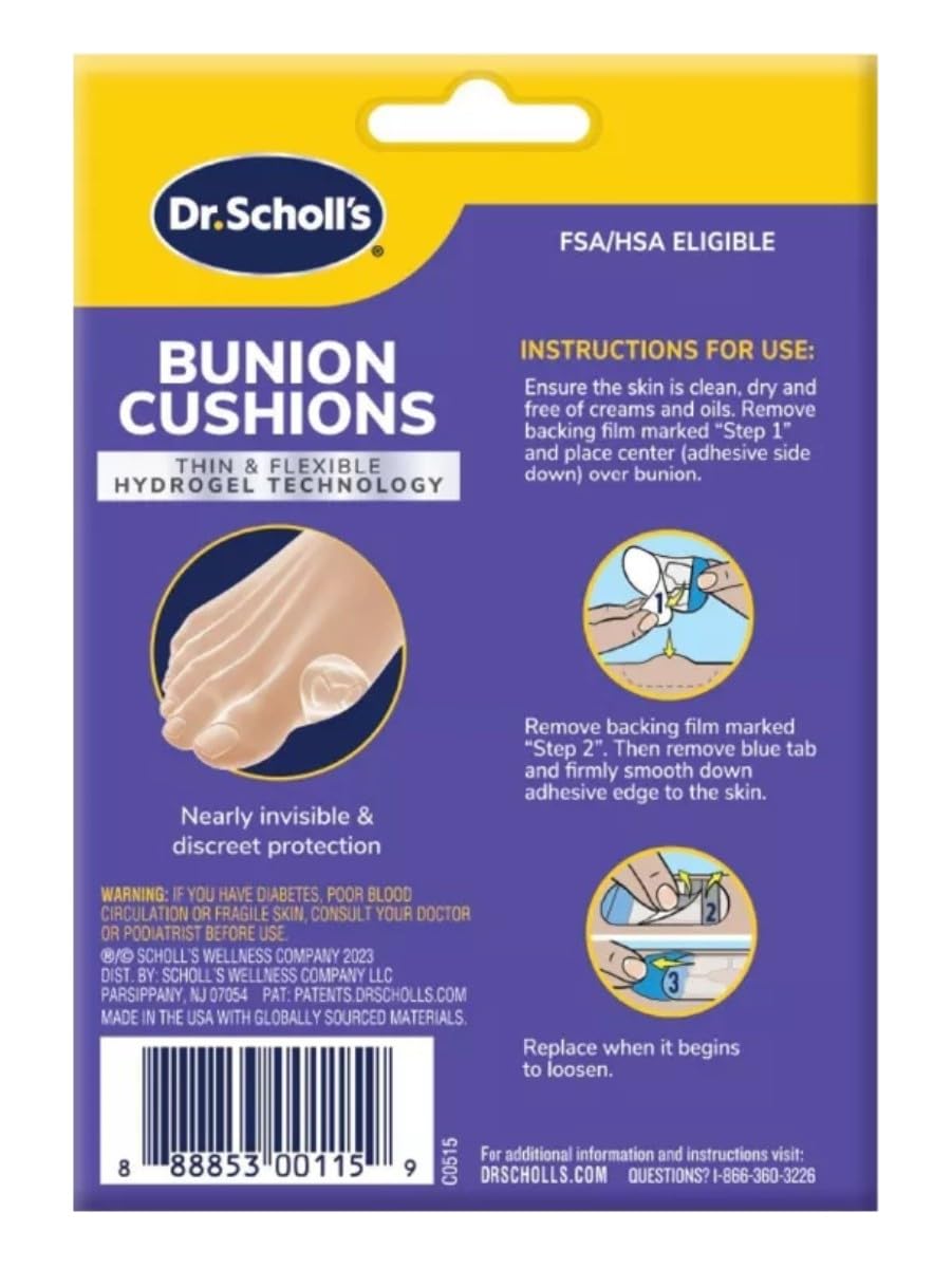 Dr. Scholls Bunion Cushions Duragel 5 Count (Pack of 2)
