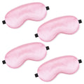 BBTO 4 Pcs Silk Sleep Mask Smooth Soft Eye Mask with Adjustable Shoulder Strap for Women Girl Sleep Shading Travel Relaxation(Pi