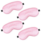 BBTO 4 Pcs Silk Sleep Mask Smooth Soft Eye Mask with Adjustable Shoulder Strap for Women Girl Sleep Shading Travel Relaxation(Pi