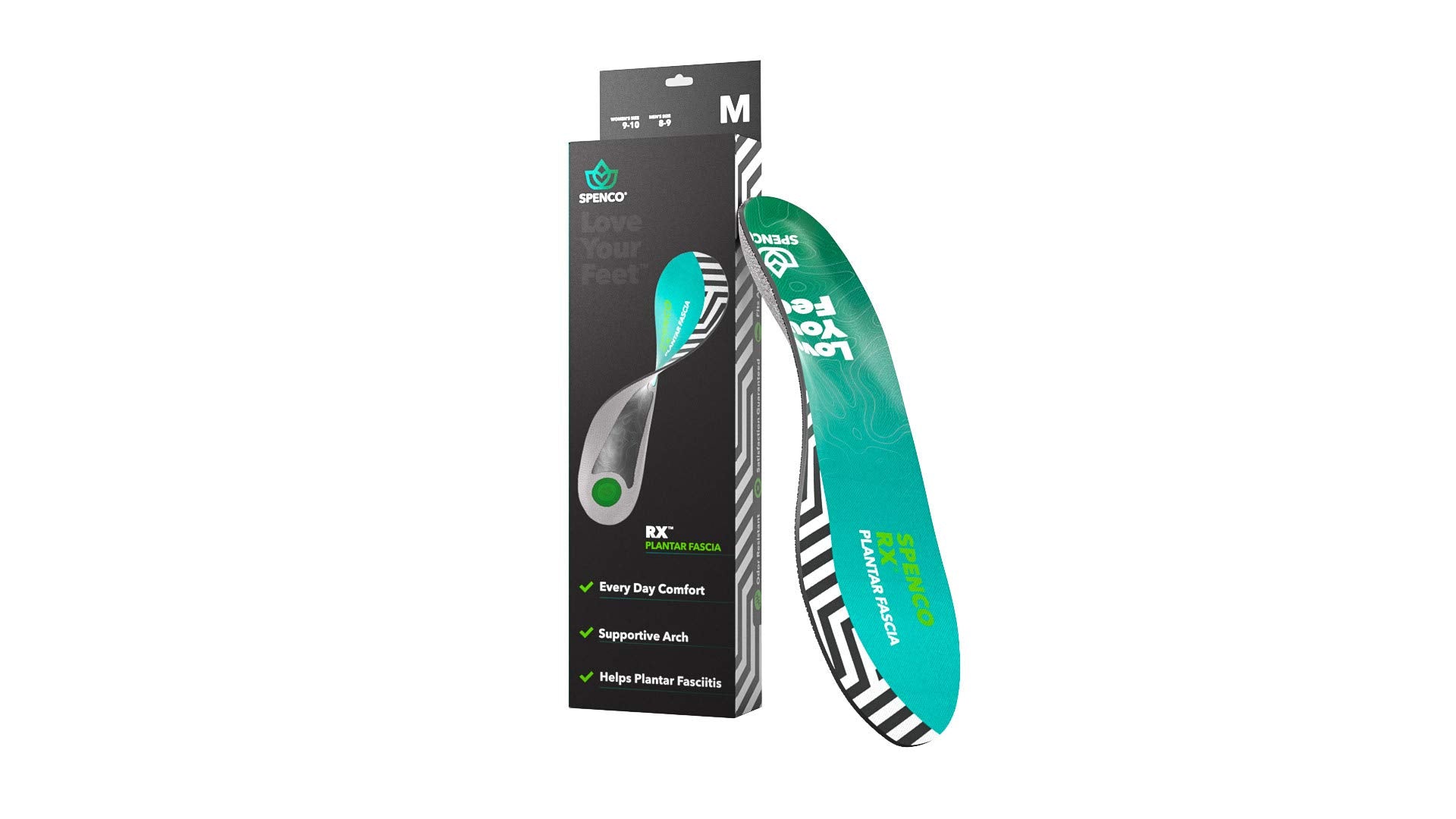 Spenco RX Mens Full Length Plantar Fascia Insoles, Size 7-13