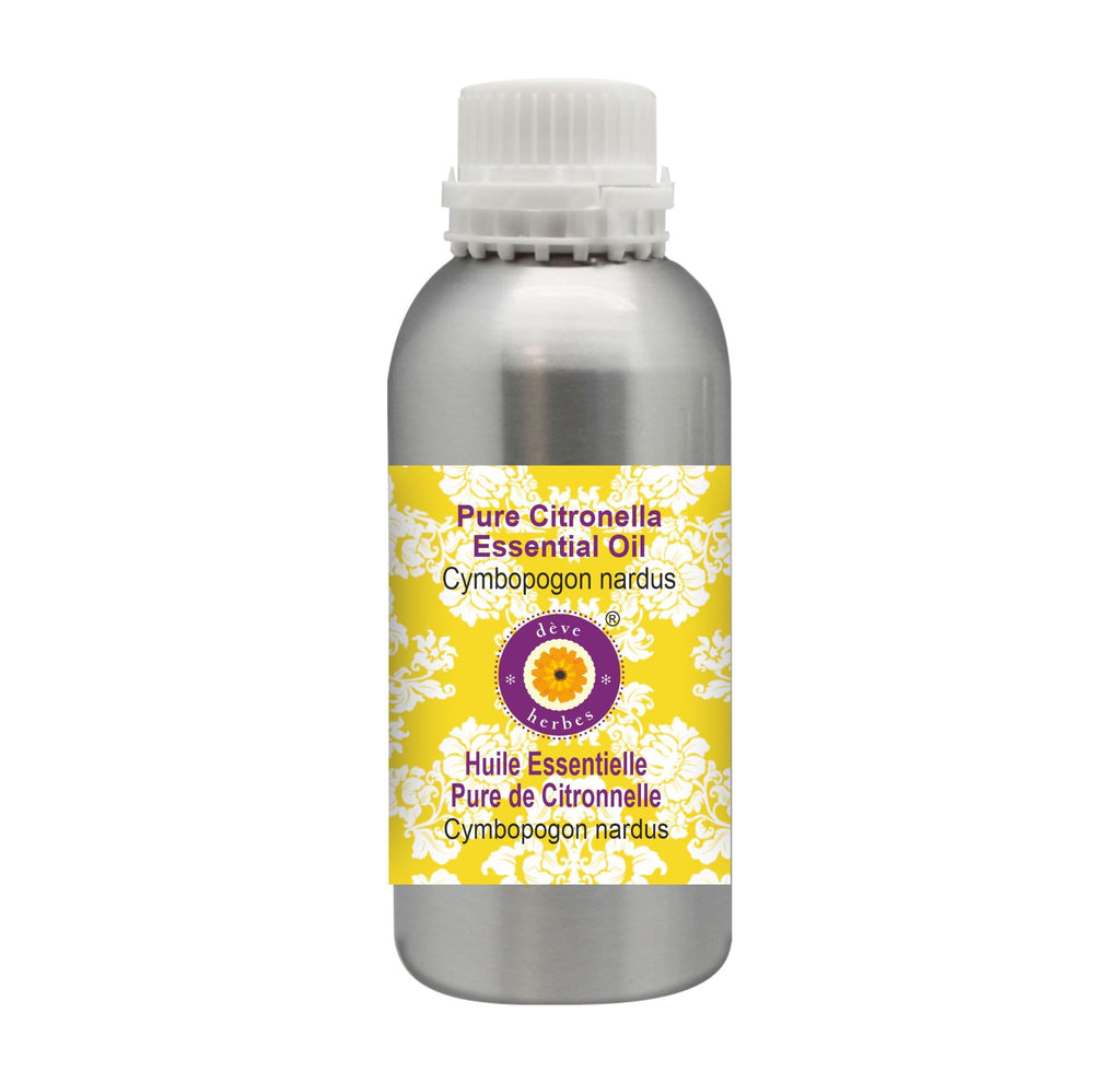 Deve Herbes Pure Citronella Essential Oil (Cymbopogon nardus) Steam Distilled 630ml (21 oz)