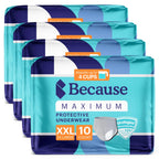 Because Maximum Incontinence Underwear for Men - Heavy Bladder Leak Protection, Ideal for Overnight Leakage, Sleek, Invisible Fi
