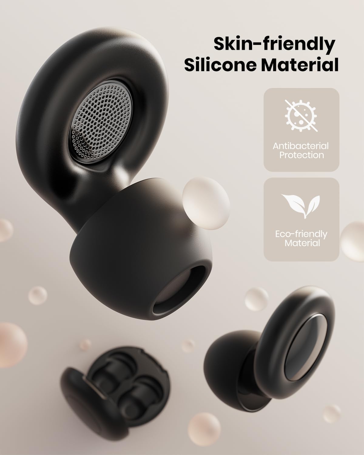 Ear Plugs for Sleeping Noise Cancelling, Hearing Protection Reusable Earplugs with 25dB Noise Reduction, 4 Sizes and Silicone Co