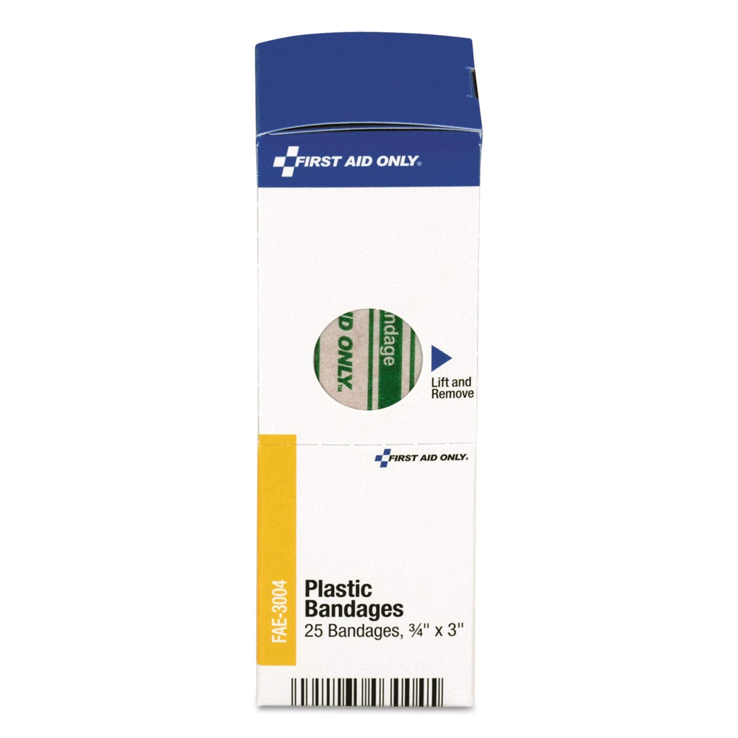 First Aid Only, Inc FAE3004 Plastic Bandages, 3/4-Inch x 3-Inch, 25/Box