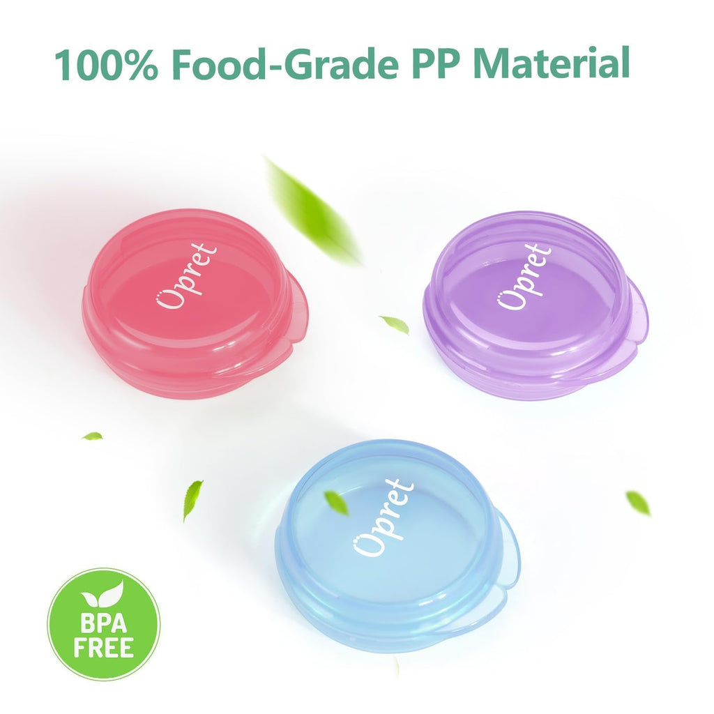Opret Small Pill Box (3 Pcs), Cute Pill Case Portable for Pocket Purse Briefcase Travel Pills Box Medicine Storage Container Ear