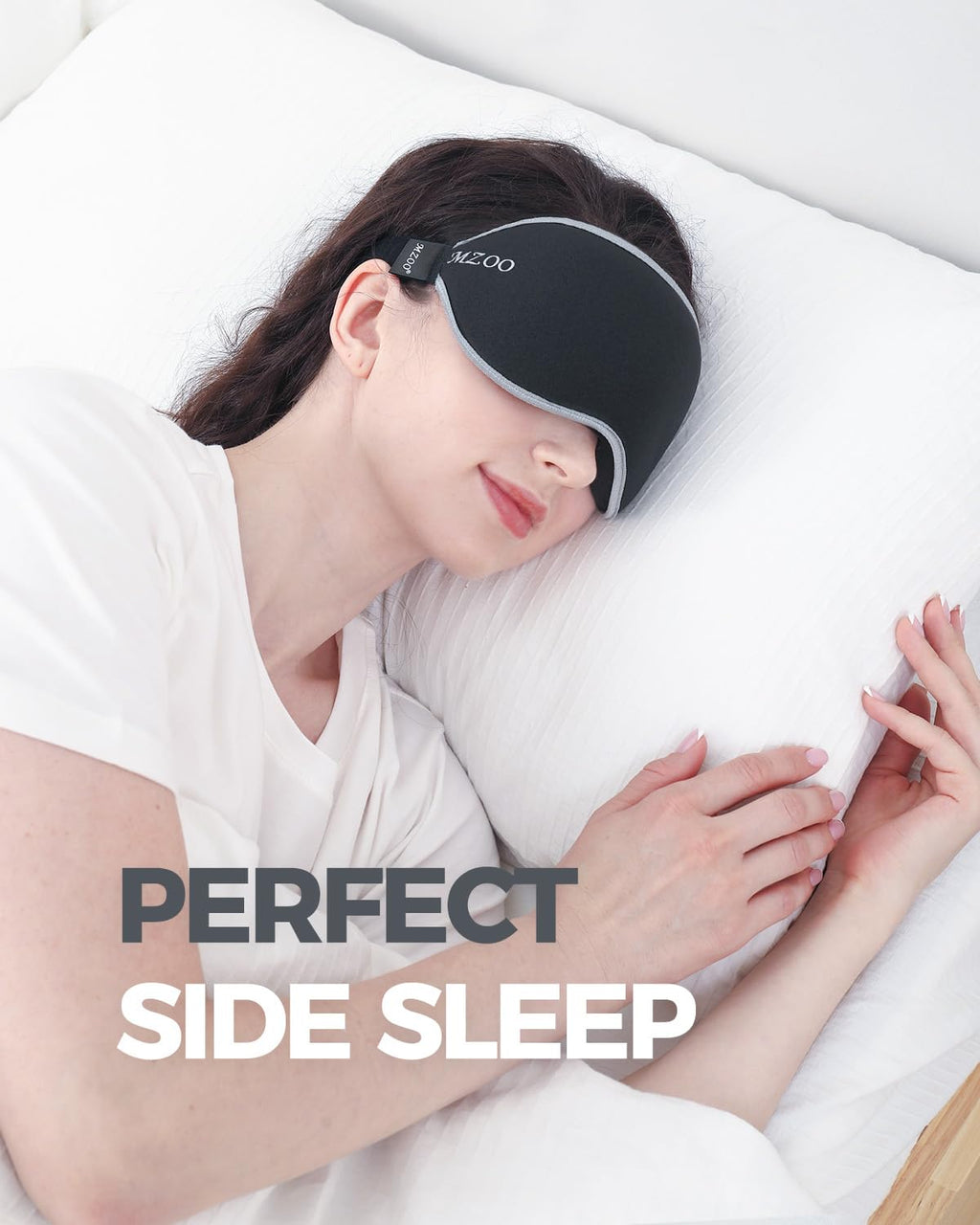 MZOO Luxury Sleep Mask for Back and Side Sleeper, Completely Block Out Light Sleeping Eye Mask for Women Men, Zero Eye Pressure