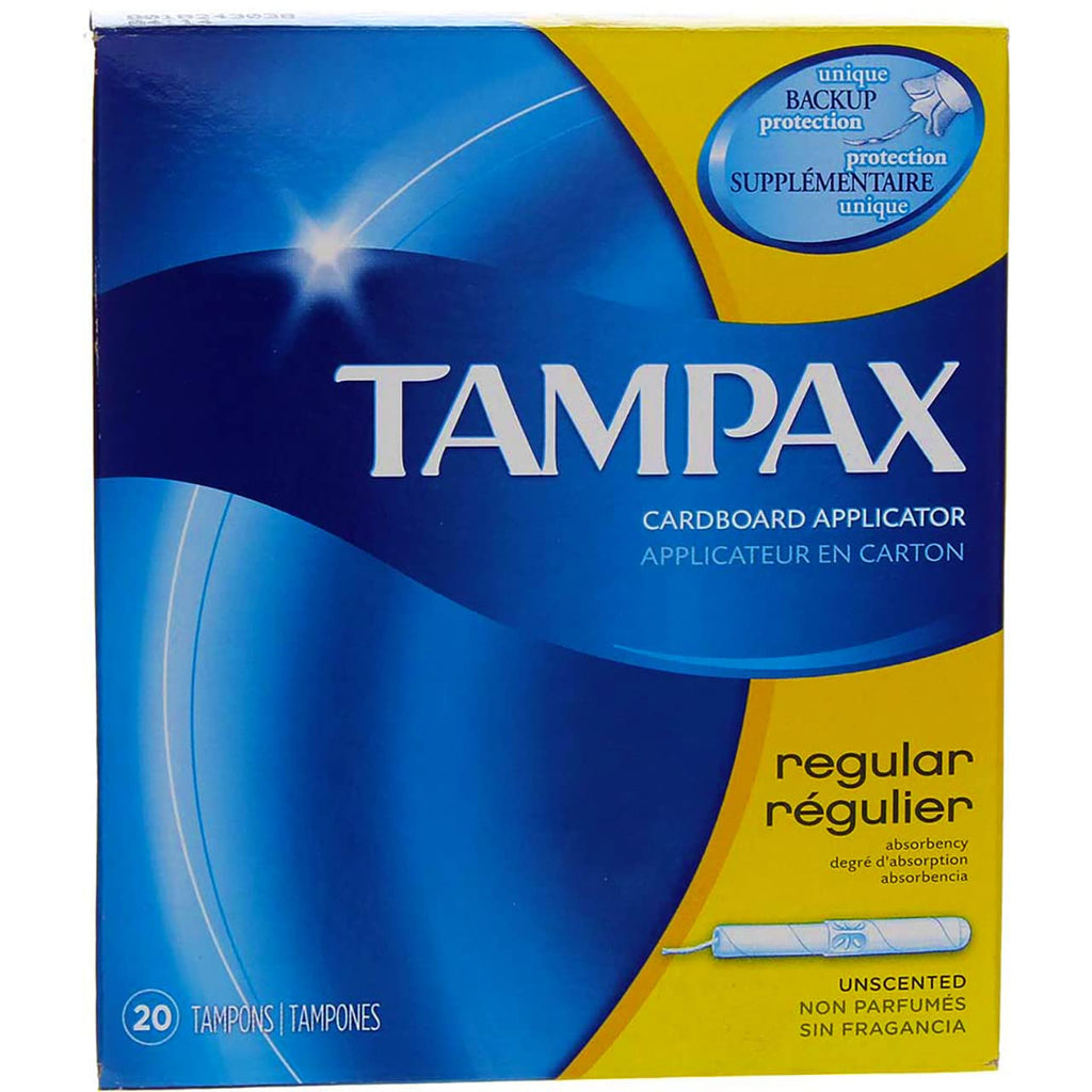 Tampax Flushable Applicator Regular Absorbency Tampons - 20 ea., Pack of 3