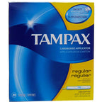 Tampax Flushable Applicator Regular Absorbency Tampons - 20 ea., Pack of 3