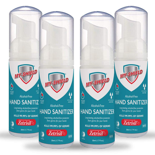 My-Shield Hand Sanitizer Foam 1.7 oz (4 pack). Long-lasting protection. Softens hands with Aloe Vera. Formulated with Zetrisil. 