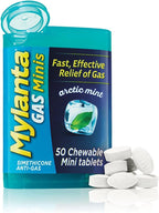 Mylanta Gas Mini Chewable Tablets, Arctic Mint 50 Count (2 Pack)