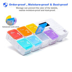 7 Day Medicine Pill Organizer, 4 Reminder Alarms, Loud Sound, 7 Large Compartments, Large Screen, Moisture-Proof, Dust-Proof, Tr