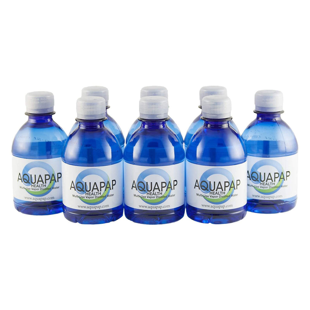 AQUAPAP 8 Ounce 8 Pack Vapor Distilled CPAP Water | for use with Resmed and Respironics Machines