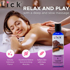 Lick Chocolate and Caramel Massage Oil - Decadent Dessert-Inspired Edible Massage Oil with Almond Oil & Vitamin E, Smooth Glide