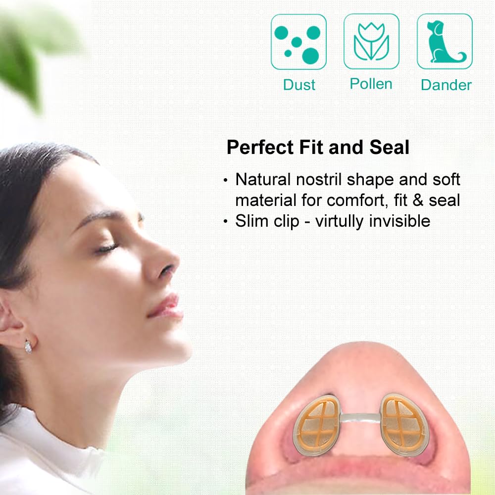 WoodyKnows Ultra-Breathable Nasal Filters, Seasonal and dust Allergies aid (Round, L, 6 Pack)
