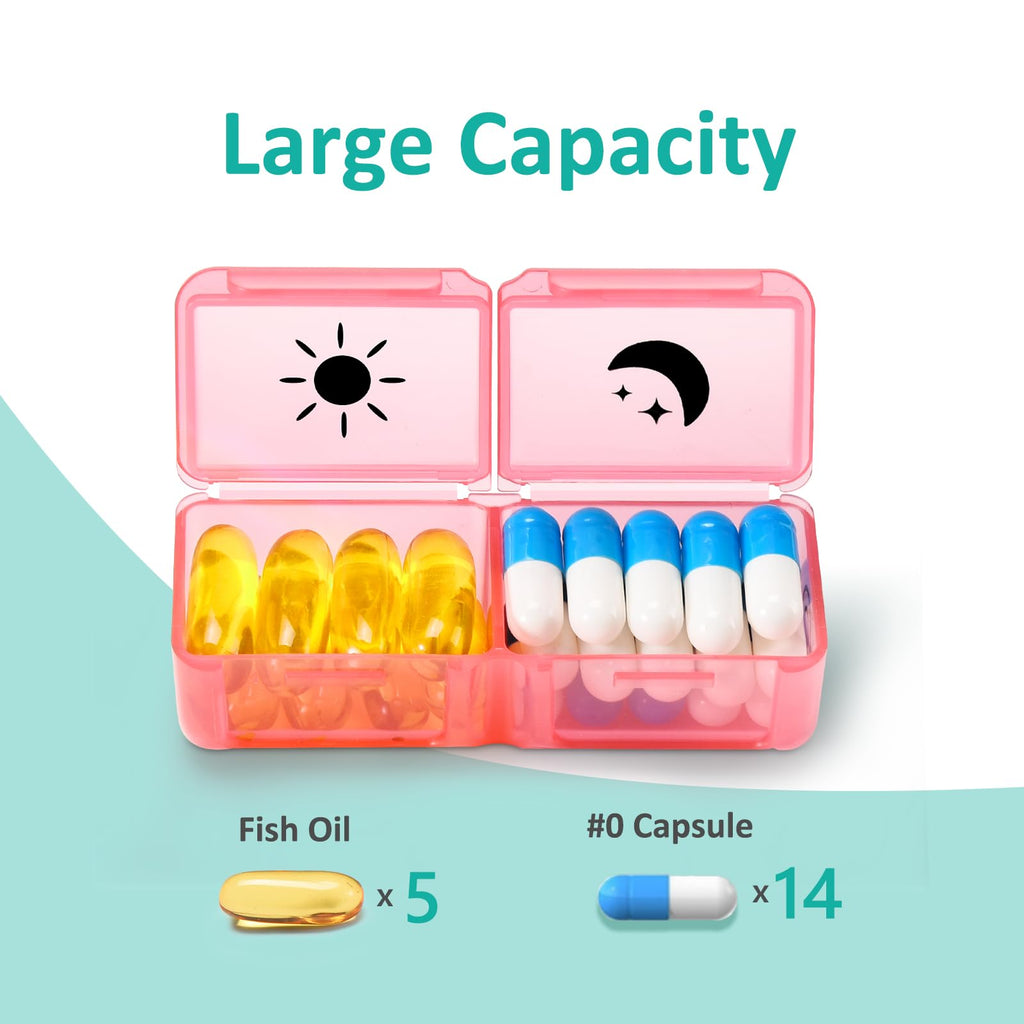 Fullicon Monthly Pill Organizer 2 Times a Day, 30 Day AM PM Pill Box with 32 Large Removable Cases, Medicine & Vitamin Storage f