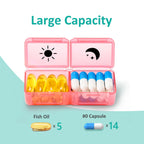 Fullicon Monthly Pill Organizer 2 Times a Day, 30 Day AM PM Pill Box with 32 Large Removable Cases, Medicine & Vitamin Storage f