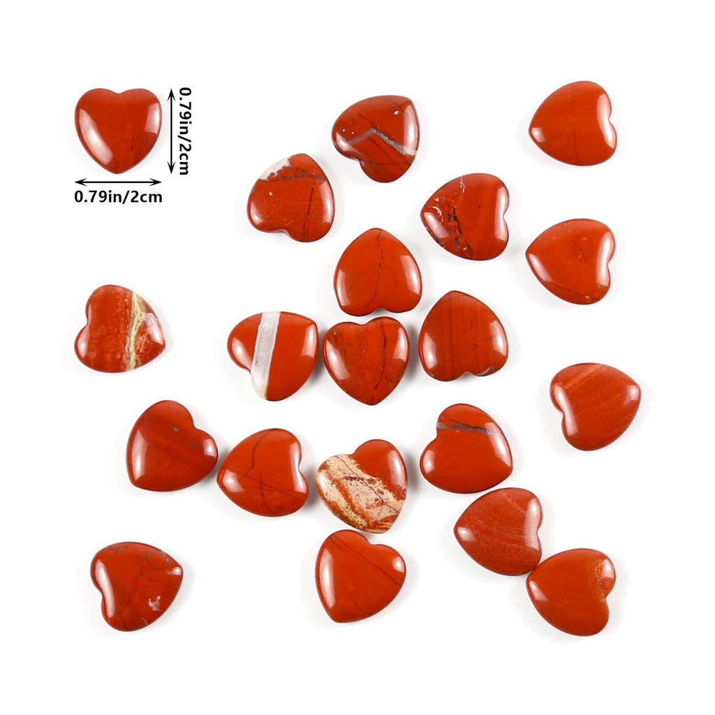 Nvzi Tumbled Polished Natural Red Jasper Crystal Heart Stones, Crystals and Healing Stones Quartz Bulk for Wicca, Reiki, Healing