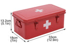 Xbopetda First Aid Medicine Box, First Aid Kit Supplies Bin, Metal Medicine Storage Tin, First Aid Empty Box with Safety Lock fo