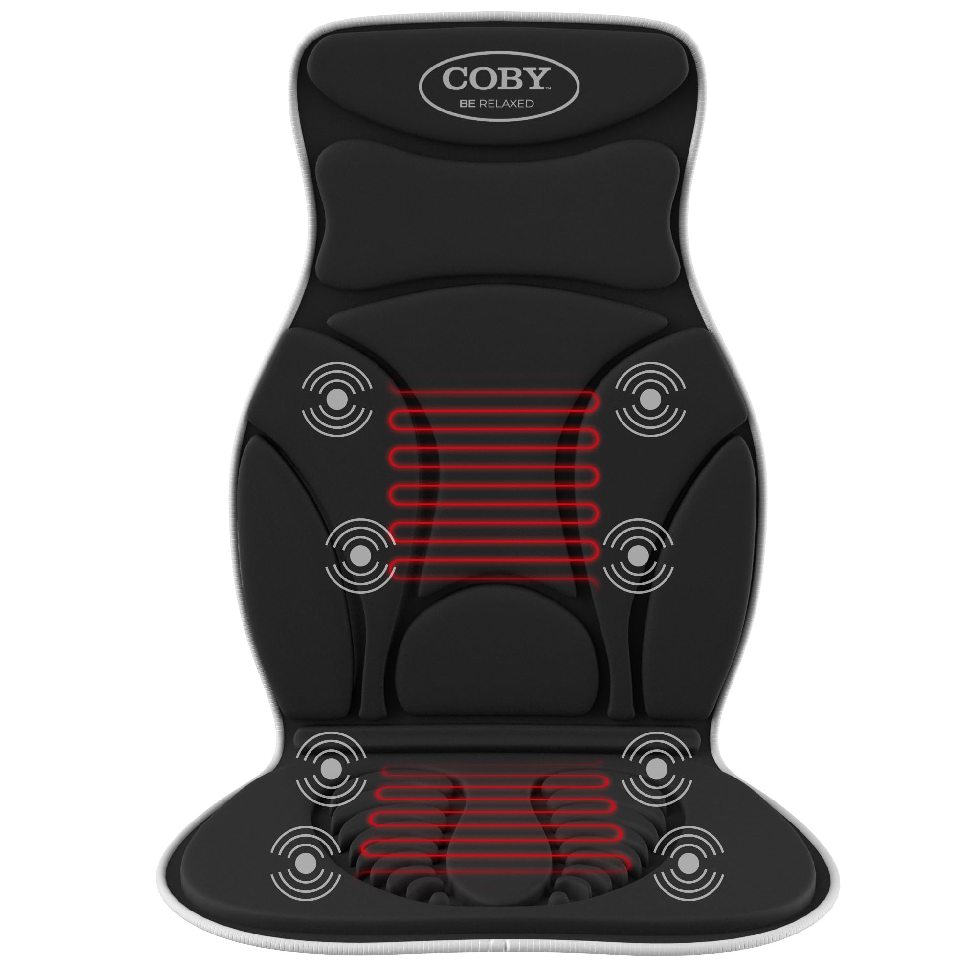 GIDEON Massage Cushion with Heat, 8 Vibration Motors Seat Warmer, Back Massager for Chair, Massage Chair Upper/Lower Back, Shoul