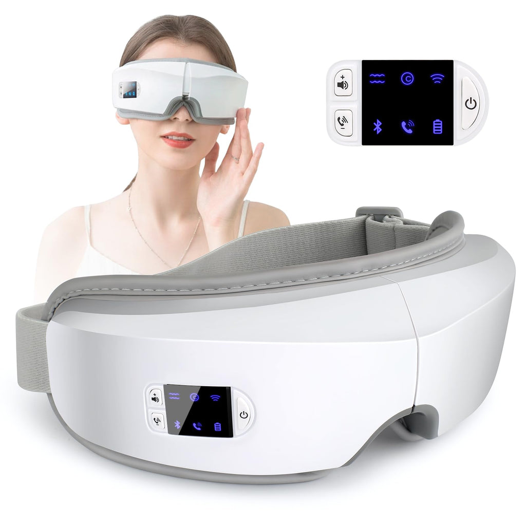 Wohbay Eye Massager with Heat & Vibration, Christmas Gifts for Women, mon or her, Air Pressure Massager, Foldable Sleep Mask Mas
