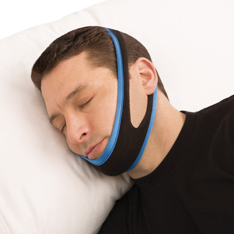Collections Etc Bedtime Anti-Snore Chin Strap - Comfortable Design Cradles Jaw for Optimal Position to Reduce Snoring, Large