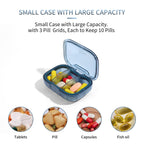 3 Compartment Pill Box, Moisture Proof Pill Case, Travel Pill Organizer for Pocket Purse, Daily Portable Medicine Vitamin/Fish O