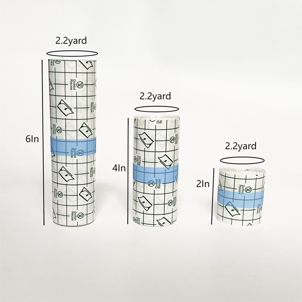 3 Rolls Transparant Waterproof Adhesive Bandages,Second Skin Tattoo Cover Up Tape,Waterproof Tattoo Supplies for Swimming,Shower